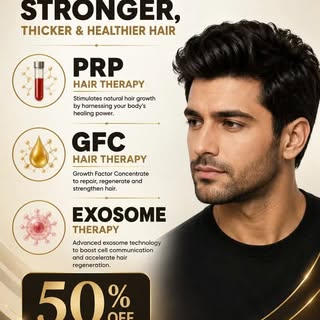 PRP, GFC, and exosome therapies are regenerative treatments used for hair loss and skin rejuvenation