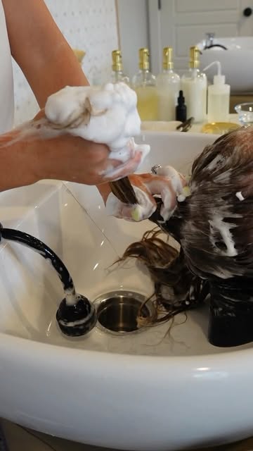 In our process at The Scalp Lounge 
we do THREE, yes 3 washes!! 
We use plant based, tow Tox, result