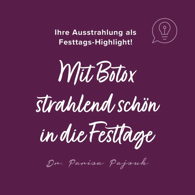 Sie möchten den Festtagen mit einem strahlenden Lächeln und glatter Haut entgegenblicken? 🥂✨ Injekt