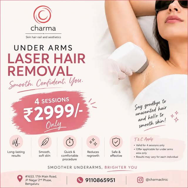 ✨ SPECIAL OFFER 
4 LHR SESSIONS -2999/- only

Quick & Comfortable procedure 
Helps reduce unwanted h