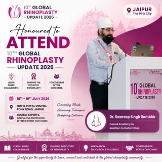 Honoured to attend the 10th Global Rhinoplasty Update 2026 in Jaipur on 18–19 July 2026. 👃✨

Sharin
