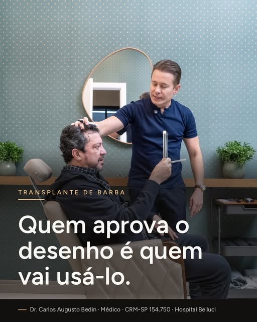 O médico queria subir mais um pouco. O paciente olhou no espelho e disse que estava alto. A linha de