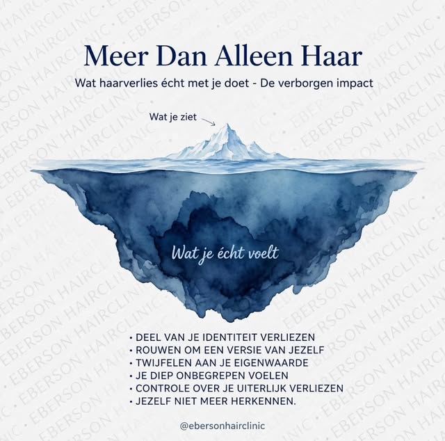 Haarverlies is meer dan alleen haar. 💙

Wat je aan de buitenkant ziet, is vaak maar het topje van d