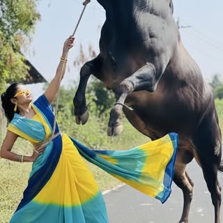 Celebrating Mattu Pongal with the spirit of Jallikattu maadu 🐂✨ Real courage is standing tall in fr