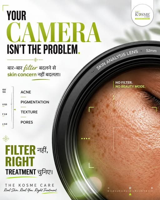 FILTER KI NAHI, RIGHT TREATMENT KI ZAROORAT HAI! 🌿
acne, pigmentation, pores & texture — understand