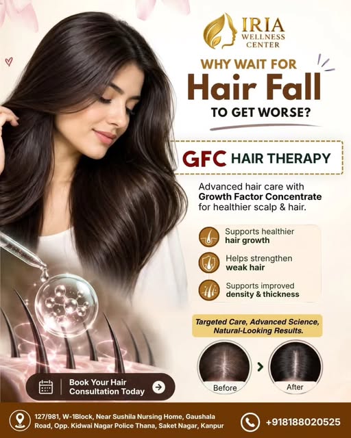 WHY WAIT FOR HAIR FALL TO GET WORSE? ✨

GFC Hair Therapy offers targeted, advanced care to support h