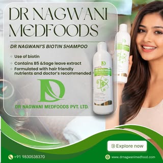 Healthy hair starts with the right care.
Dr Nagwani Medfoods presents Biotin Shampoo, specially form