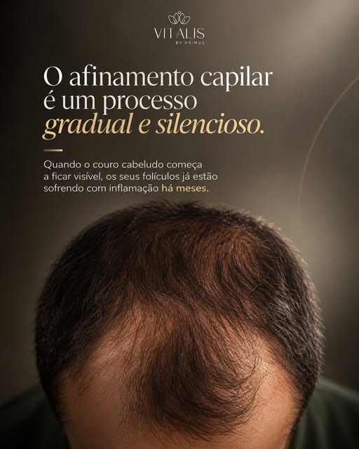 O afinamento capilar não avisa quando vai parar. 📊📉

Muitas vezes, a perda de densidade começa de 