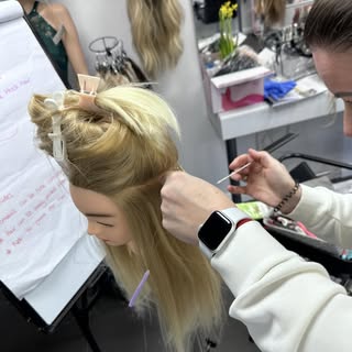 Starting 2026 learning new skills. I had a lovely day with my student learning tape & nano hair exte