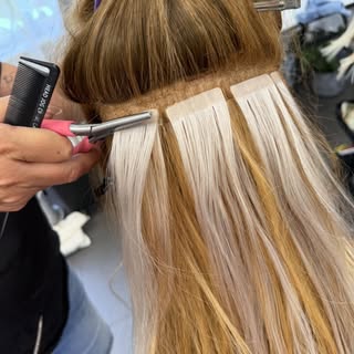 Another successful hair extension training day 🥂

My lovely student completed nano ring tape hair e