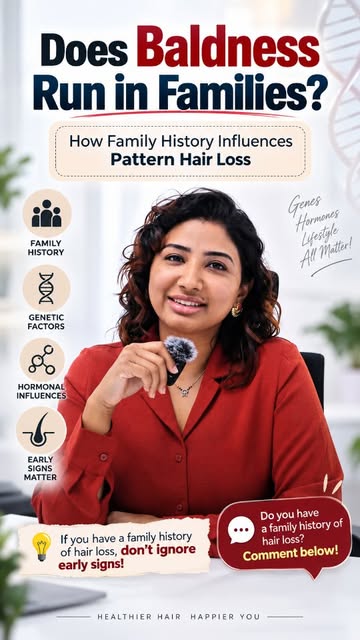 Does baldness run in your family? 🧬
Family history can play a major role in pattern hair loss, alon