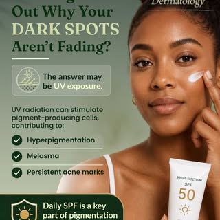 Dark spots that won’t fade? ☀️ UV exposure may be keeping hyperpigmentation, melasma, and post-acne 