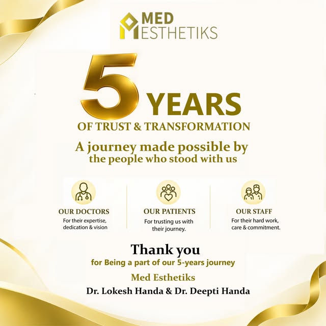 ✨ 5 YEARS OF MED ESTHETIKS — A JOURNEY OF TRUST, TRANSFORMATION & GRATITUDE ✨

Five years, countless
