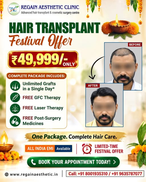 Hair Transplant Festival Offer – ₹49,999/- Only! 

Looking for an advanced hair restoration solution