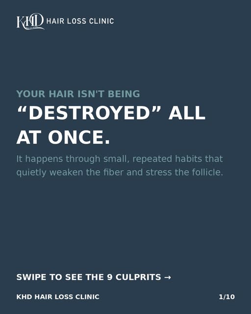 Your hair isn't being "destroyed" all at once. 🔍

Most damage happens through small, repeated habit