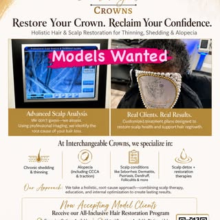 Model Call: $1695 All-Inclusive. Designed for thinning, shedding & scalp conditions. Limited placeme