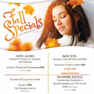 🍂🍁FALL IS HERE🍁🍂 come check out our fall specials before they fly out of here!! Complete the spo