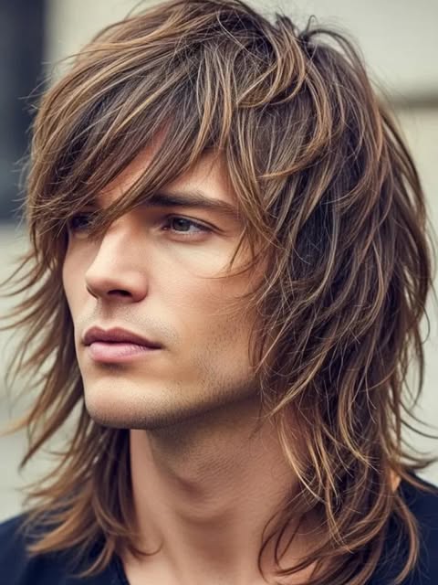 🔥 Long men’s wolf-cut ideas 💡

* The Long Curly Wolf — cascading curls, shorter crown layers and p