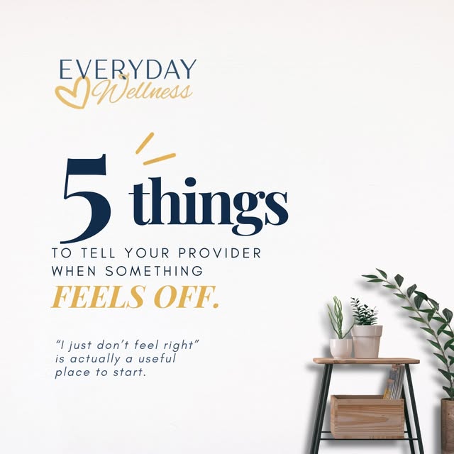 You don’t need a perfectly organized list of symptoms before talking with a provider.

But if someth