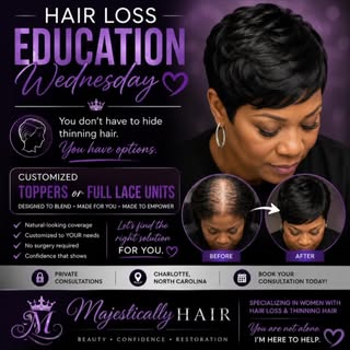 💜 Hair Loss Education Wednesday 💜

Have you noticed your part getting wider or more of your scalp 