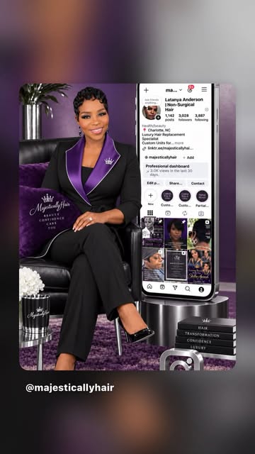 “Meet Latanya Anderson, owner of MajesticallyHair LLC 💜 Specializing in luxury non-surgical hair re