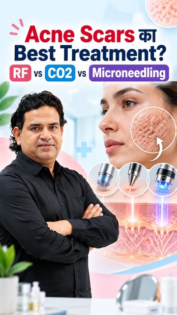 Acne Scars के लिए Microneedling, CO2 Laser या Microneedling RF — कौन सा treatment? 🤔

तीनों technol