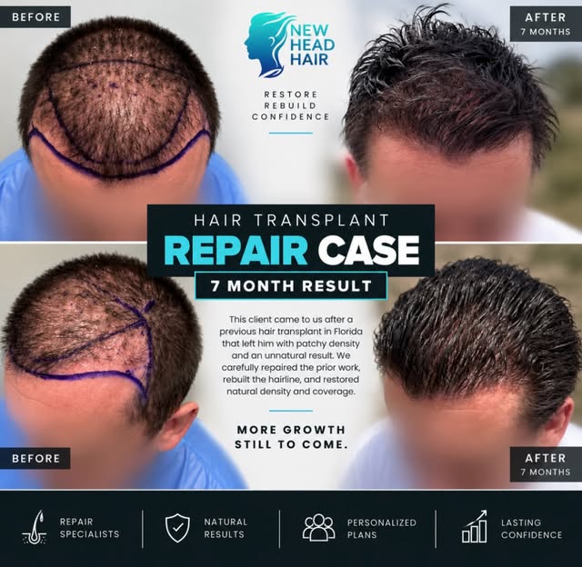 A repair case we’re incredibly proud of. 🔥

This client came to us after undergoing a hair transpla