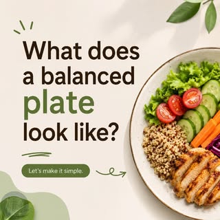 A balanced plate doesn’t have to be perfect. 🥗✨
Think more variety, enough protein, fiber-rich food