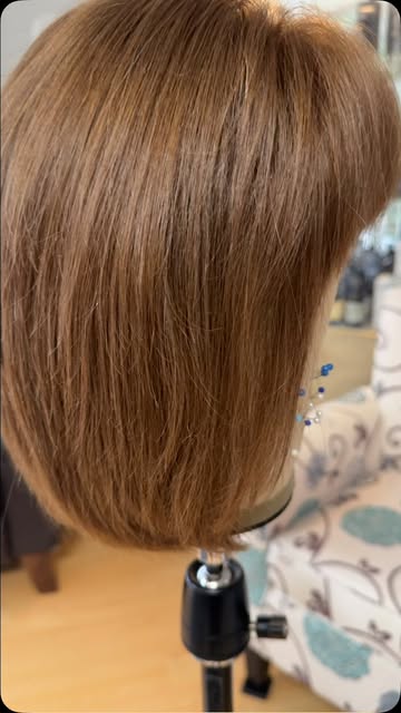 This customized European lace front wig was for a client who is dealing with medical related hair lo