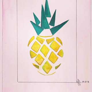“Gold metal pineapple “ - Watercolor 

#pineapple #carribeangoddess #sweet #juicy #edgytake #art #lo