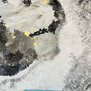 The darkness gold sea - oil/ acrylic
