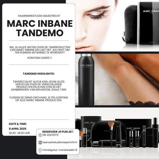 Marc Inbane Tandemo! As dinsdag 8 april van 16:30-18:30 uur. Profiteer van korting op alle Marc Inba