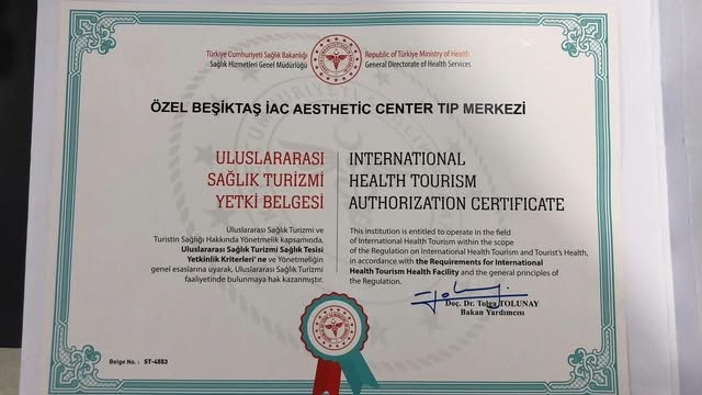 “Uluslararası Sağlık Turizmi Yetki Belgemiz ile sizlere en yüksek standartlarda hizmet sunmaya devam