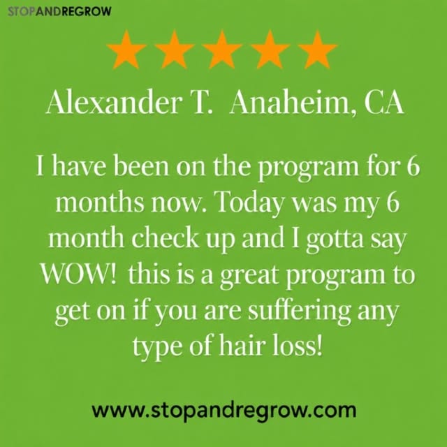 After 6 months on the program, Alexander is thrilled with the progress. If you're dealing with hair 