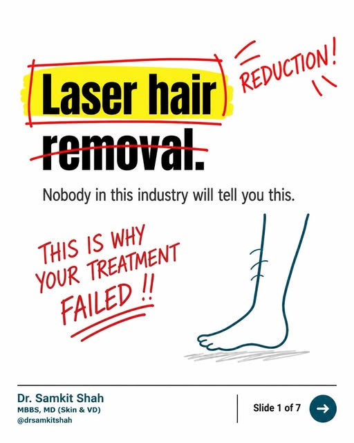 Laser hair removal doesn’t mean 100% permanent hair removal. 👀

Laser treatment is designed for hai