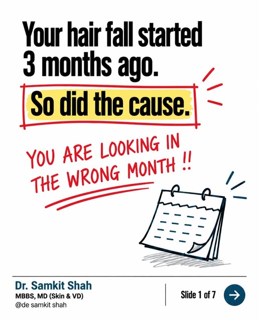 Your hair fall started today—but the cause may have started 3 months ago. 👀

Fever, illness, surger