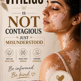 Vitiligo is NOT contagious.
But the stigma around it is.
✔️ Not an infection
✔️ Does not spread
✔️ T