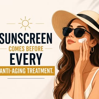 Sunscreen is not optional.
It’s the foundation of anti-aging.

No sunscreen = faster wrinkles, pigme