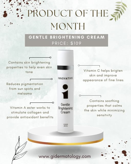 ✨ Product of the month- Gentle Brightening Cream ✨ Looking to brighten and even out your complexion?