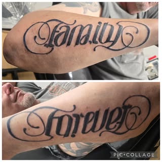 New! Ambigram tattoo for my client . 
Tattoo therapy for Rick
#tattooreddeer #tattoo #reddeerbusines