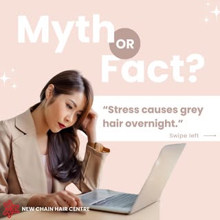 ✨ Myth Busting Moment! ✨ 

Ever heard the saying, ‘Stress makes your hair turn grey overnight’? 🥴 
