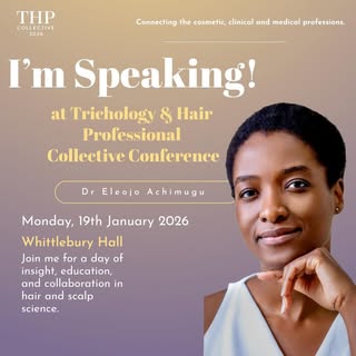 We are really pleased to be welcoming Dr Eleojo as a speaker at the Trichology & Hair Professional C