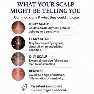 Is your scalp trying to tell you something?

Itching, flaking, excess oil, or redness can all be sig