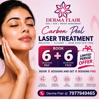✨ Glow differently with Carbon Peel Laser Treatment! 

Want brighter, clearer & more even-looking sk
