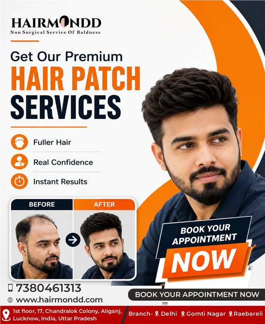 Transform your look and regain your real confidence with Hairmondd's premium non-surgical hair patch