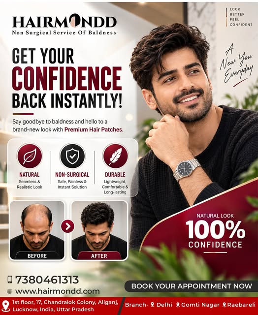 ​Get your confidence back instantly with Hairmondd. 

Experience natural, seamless, durable, and com