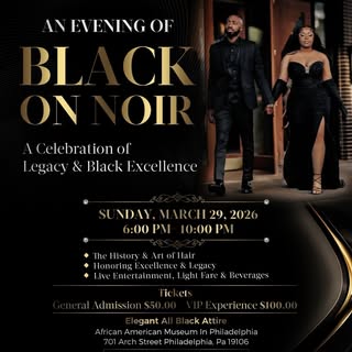 An Evening of Black Noir

Join us for a night of elegance, culture, and Black excellence.

Sunday, M