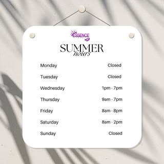 SUMMER HOURS

June - Last Week Of August 

Book Reservations Accordingly
#daessenceofperfection®️