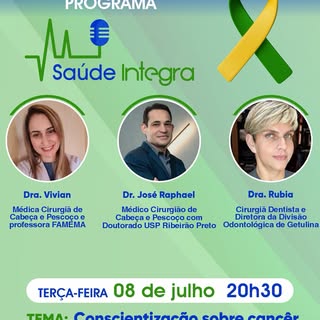 Programa Saúde Integra @draanaclaudiafernandes
📢 Não perca o próximo episódio do Programa Saúde Int