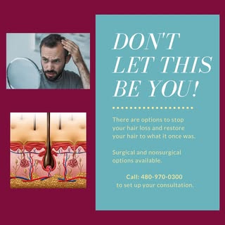 Don’t let another day go by while you continue to lose your hair, do something about it! Call 480-97